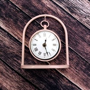 Antique Style Round Hanging Pink Clock Home Decor